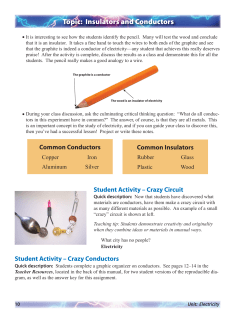 Topic: Insulators and Conductors