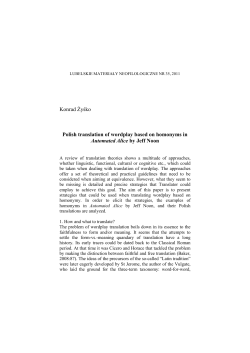 Konrad Żyśko Polish translation of wordplay based on homonyms in