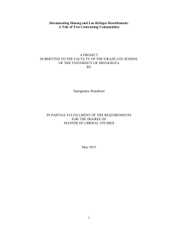 i Documenting Hmong and Lao Refugee Resettlement