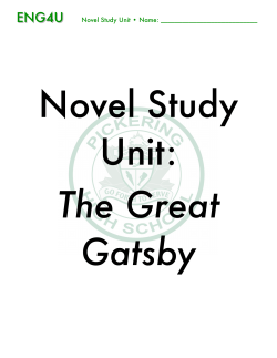 ENG4U Great Gatsby Novel Study Unit