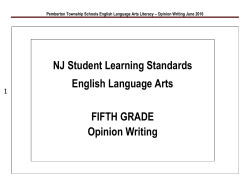 Grade 5 Opinion Writing - Pemberton Township Schools