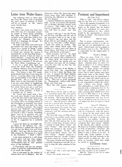 Letter horn Walter Isaacs Pertinent and Impertinent