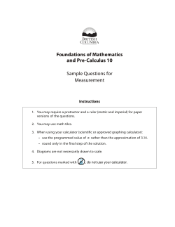 FMP10 Sample Questions for Measurement
