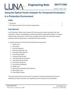 Using the Optical Vector Analyzer for Component