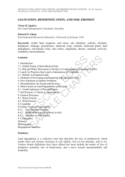 Salination, Desertification, and Soil Erosion