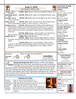 June 5, 2016 - St. Joseph, Iota