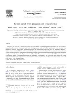 Spatial serial order processing in schizophrenia