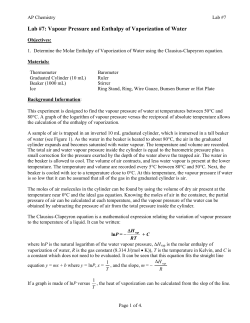 Lab 07 Enthalpy of Vaporization of Water
