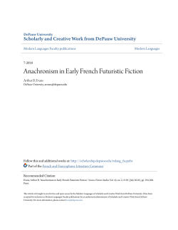 Anachronism in Early French Futuristic Fiction
