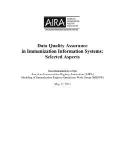 Selected Aspects - American Immunization Registry Association
