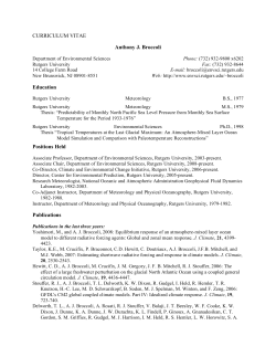 CURRICULUM VITAE Anthony J. Broccoli Education Positions Held