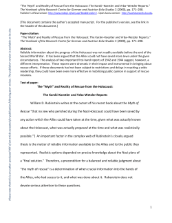 The &ldquo;Myth&rdquo; and Reality of Rescue from the