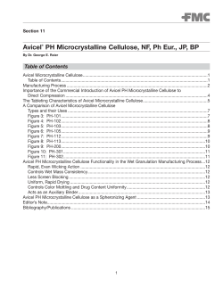 Avicel PH Microcrystalline Cellulose, NF, Ph Eur