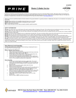 Master Cylinder Service