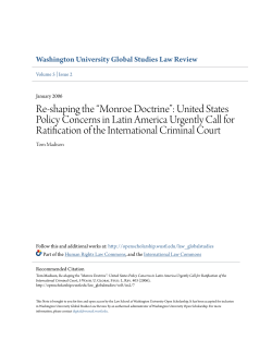 Re-shaping the &ldquo;Monroe Doctrine&rdquo;