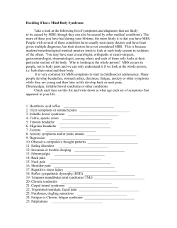 Deciding If You Have Mind Body Syndrome