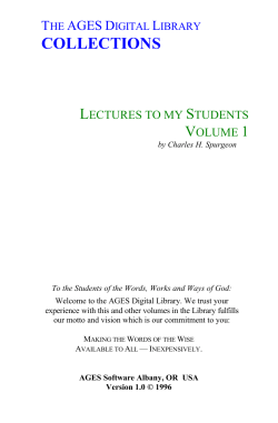 Charles Spurgeon, Lectures To My Students, Vol. 1