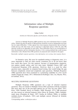 Information value of multiple response questions
