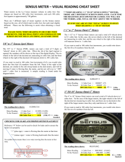 sensus meter – visual reading cheat sheet