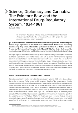 Science, Diplomacy and Cannabis