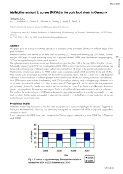Methicillin resistant S. aureus (MRSA) in the pork food chain in