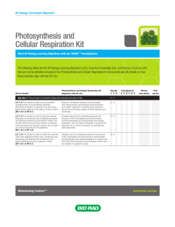 Photosynthesis and Cellular Respiration Kit - Bio-Rad