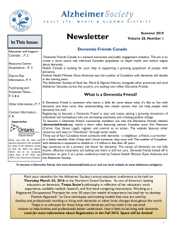 Newsletter - Alzheimer Society of Canada