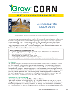 Corn Seeding Rates in South Dakota