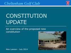 Constitution Update - Cheltenham Golf Club