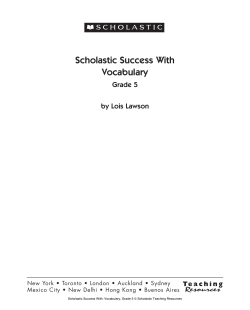 Scholastic Success With Vocabulary