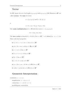 Vector Geometric Interpretation