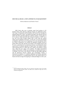 EMU FISCAL RULES: A NEW ANSWER TO AN OLD QUESTION