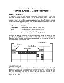CERAMIC GLAZING as an IGNEOUS PROCESS