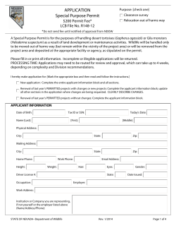 APPLICATION Special Purpose Permit