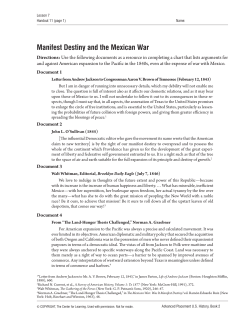 Manifest Destiny and the Mexican War