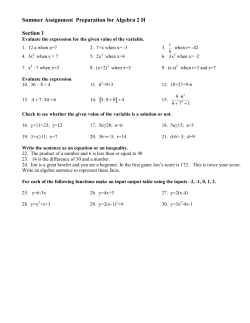 Summer Packet 2015 - Canvas by Instructure