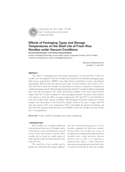 Effects of Packaging Types and Storage Temperatures on the Shelf