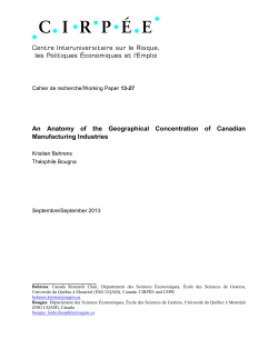 An Anatomy of the Geographical Concentration of Canadian