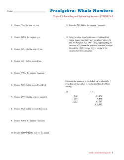 Prealgebra: Whole Numbers
