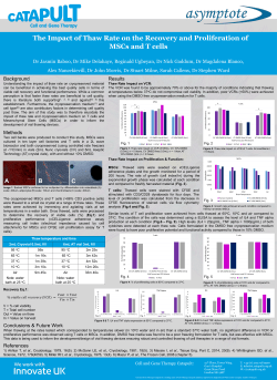 The Impact of Thaw Rate on the Recovery and Proliferation of MSCs