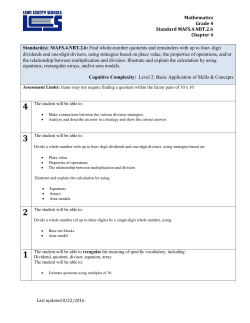 Performance Scale Mathematics MAFS 4 NBT 2 6