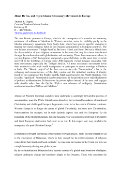 Jihad, Da&acute;wa, and Hijra - Zentrum Moderner Orient