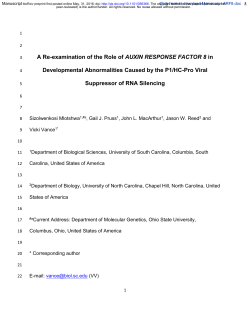 A Re-examination of the Role of AUXIN RESPONSE FACTOR 8 in