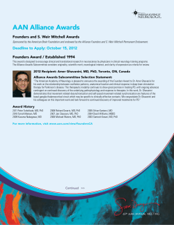 AAN Alliance Awards - American Academy of Neurology