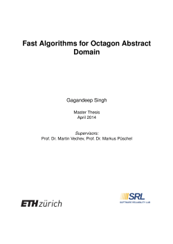 Fast Algorithms for Octagon Abstract Domain - ETH E