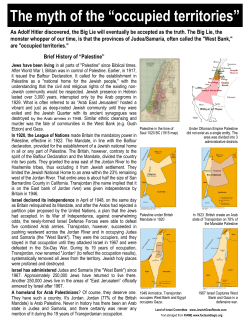 The myth of the &ldquo;occupied territories&rdquo;