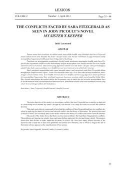 LEXICON THE CONFLICTS FACED BY SARA FITZGERALD AS
