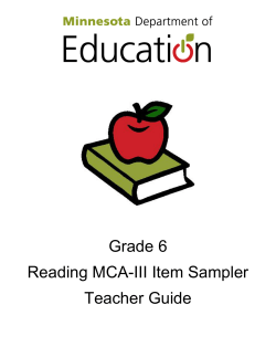 Grade 6 Reading MCA-III Item Sampler Teacher Guide