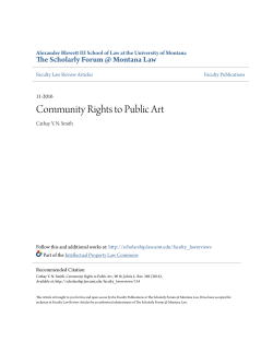 Community Rights to Public Art - The Scholarly Forum @ Montana Law
