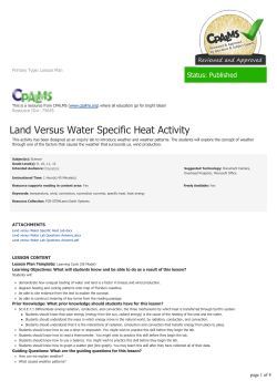 Land Versus Water Specific Heat Activity